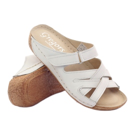 Sapatos femininos de couro Gregors 647 branco 3