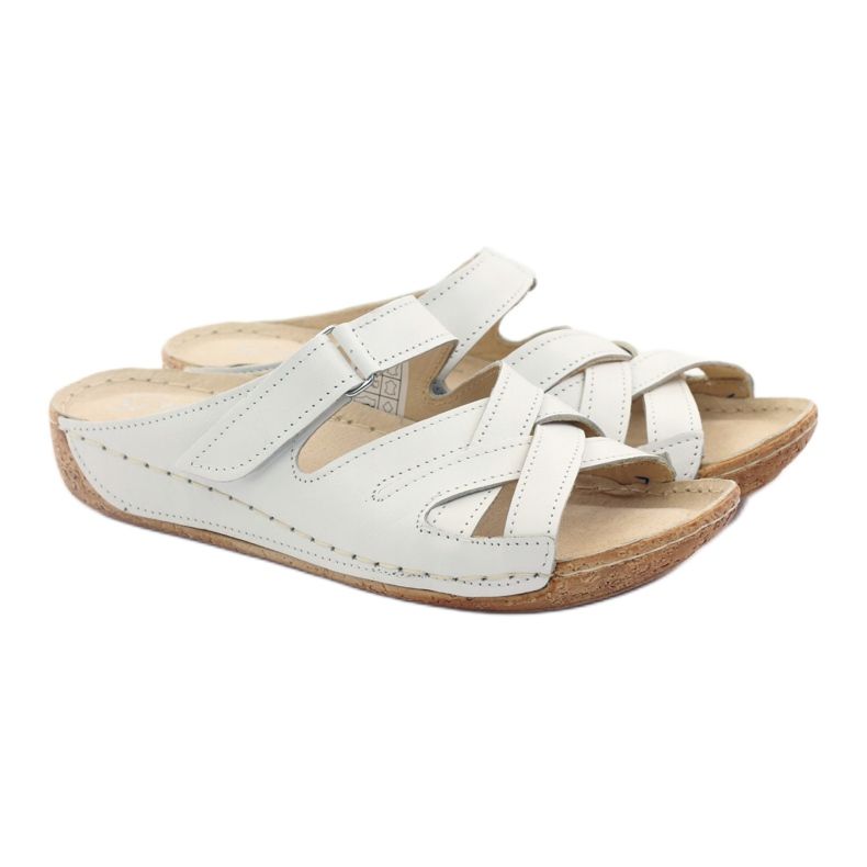 Sapatos femininos de couro Gregors 647 branco 4