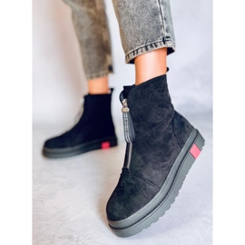 Botas rasas de camurça Pitt Black preto 1
