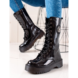 Filippo Botas de couro na plataforma preto 2