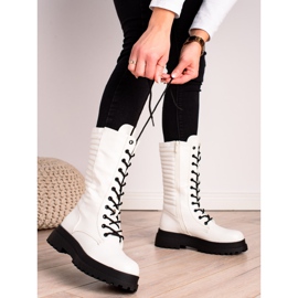 Seastar Botas de couro branco ecológico 1 Seastar Botas de couro branco ecológico 1