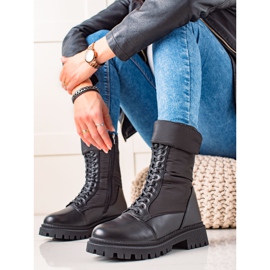 Weide Botas altas com cadarço preto 1