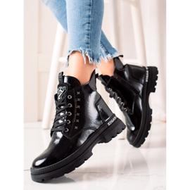 Filippo Botins de plataforma com cadarço preto 1 Filippo Botins de plataforma com cadarço preto 1