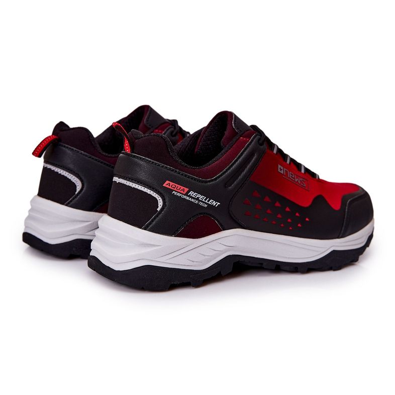 PE1 Sapatos esportivos masculinos amarrados em vermelho Grenberd preto 1