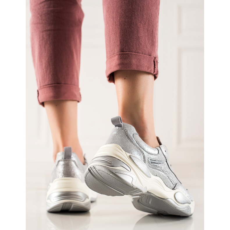 Goodin Tênis de couro multicolorido cinza 1