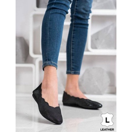 Filippo Bailarinas Elegantes de Couro preto 1 Filippo Bailarinas Elegantes de Couro preto 1