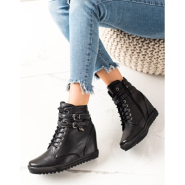 Goodin Botas de amarrar no tornozelo preto 2