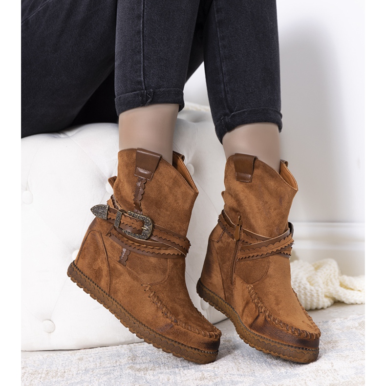 Botas femininas com isolamento de camelo no estilo boho Hanson marrom 1