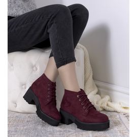 Botas femininas Johnson Borgonha com sola alta clarete 1