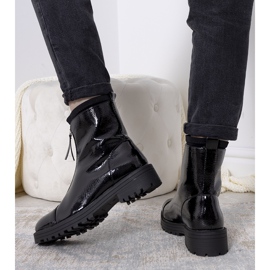 Botas femininas Weiss laqueadas pretas preto 1