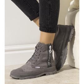 Botas quentes femininas cinza Goris 1