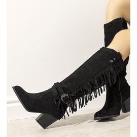 Botas de cowboy isoladas Black Crystal preto 1