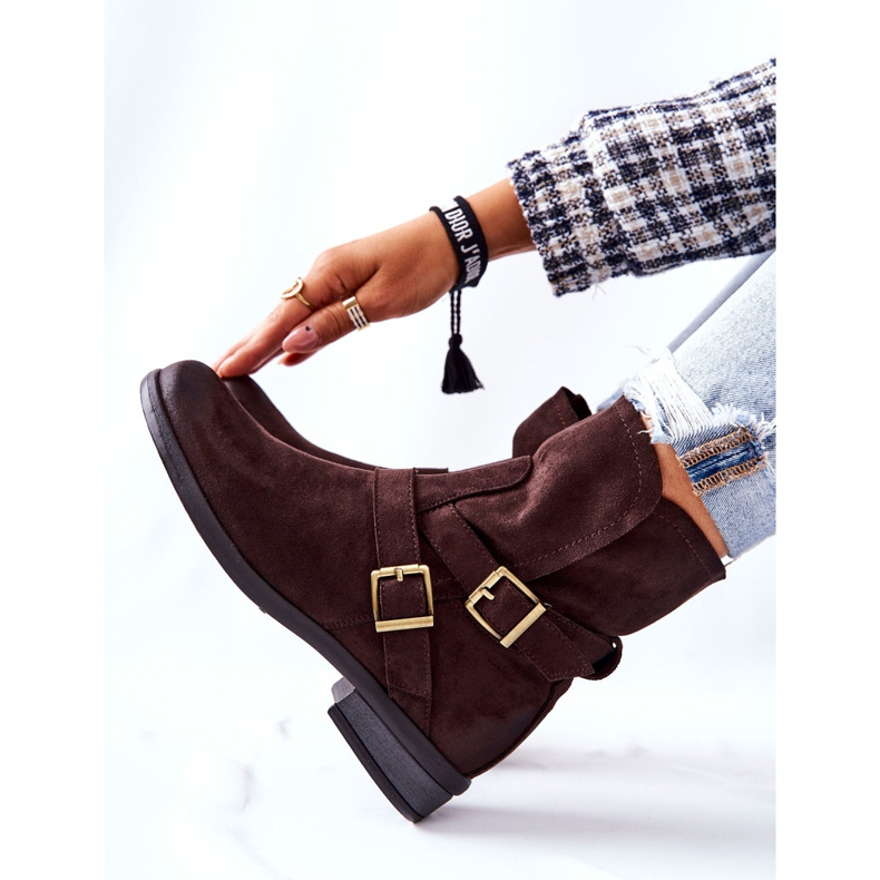 POTOCKI Botas de camurça com fivelas castanhas Renisse marrom 1