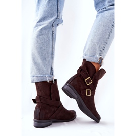 POTOCKI Botas de camurça com fivelas castanhas Renisse marrom 2