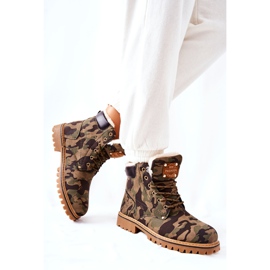 PH1 Botas de caminhada com isolamento térmico Camo Crush feminino bege marrom verde 1