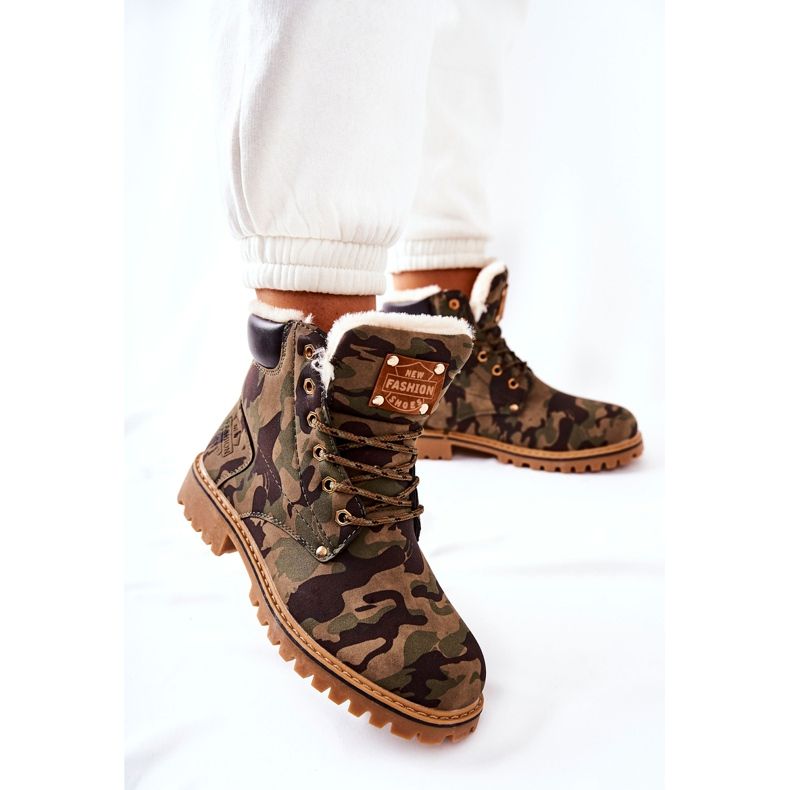 PH1 Botas de caminhada com isolamento térmico Camo Crush feminino bege marrom verde 2