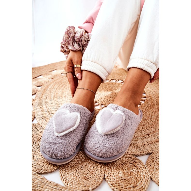 Chinelos femininos cinza Heartbeat 2