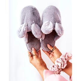 Chinelos de pele com orelhas cinza Thorpe 1