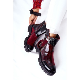 Botas de couro Maciejka Black-Claret 05137-33 clarete preto 2