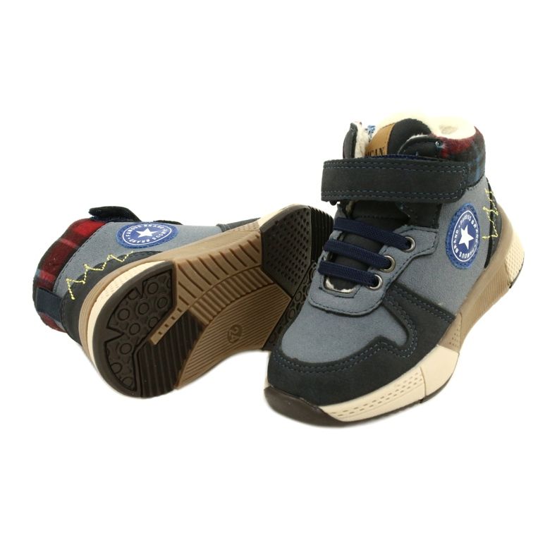 Botas dos meninos com o pêlo do American Club GC27 Navy Blue azul 4