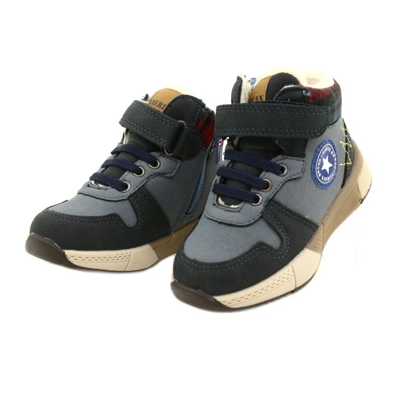 Botas dos meninos com o pêlo do American Club GC27 Navy Blue azul 3