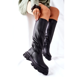 Botas altas femininas pretas pouco preto 4