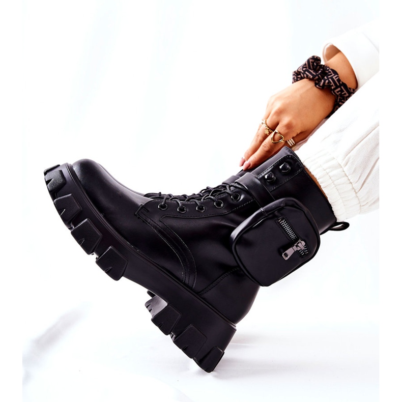 PG1 Botas de trabalhador Lanstrom pretas com cinto de rim preto 1