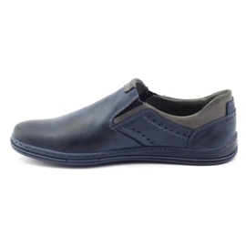 Polbut Sapatos masculinos slip-on 401 azul marinho azul-marinho cinza 1