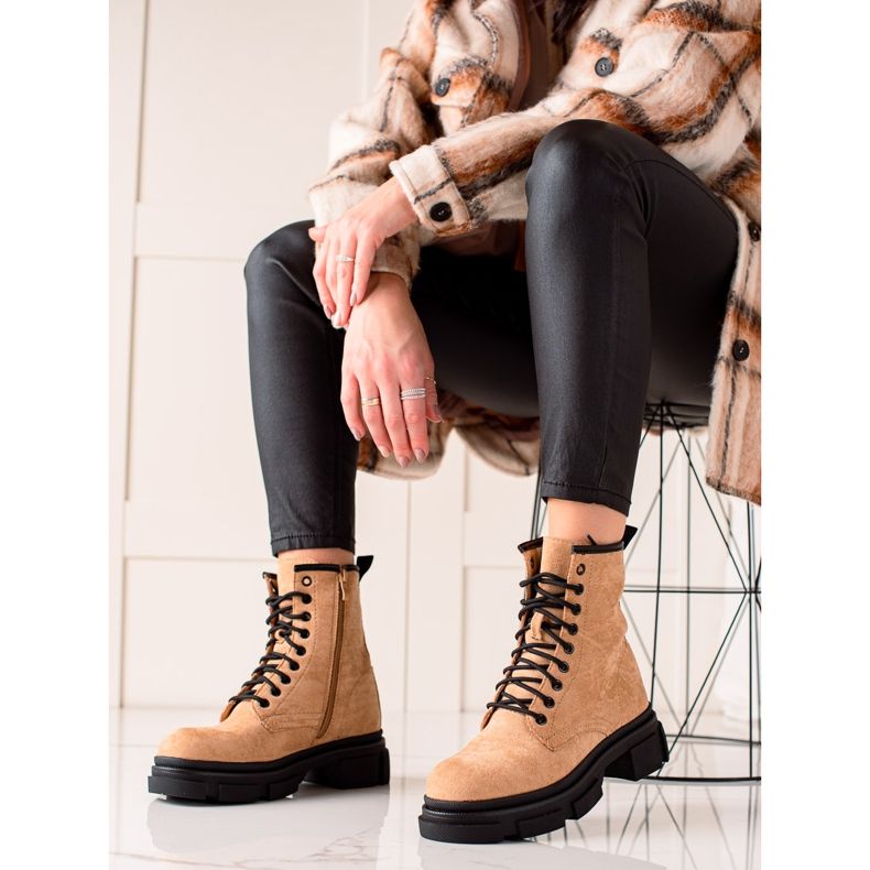 Super Me Caçadores Suede Beige bege 2