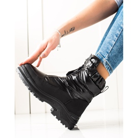 Weide Botas de neve pretas no controle deslizante preto 1