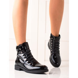 Filippo Botas casuais de patente preto 1