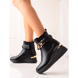 Groto Gogo Botas de cunha elegantes preto 1