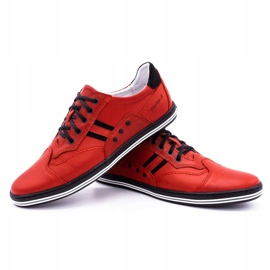 Polbut Sapatos masculinos casuais 1801L vermelho com preto 5