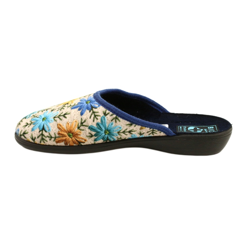 Chinelos femininos com flores Adanex 26743 bege-azul 2 Chinelos femininos com flores Adanex 26743 bege-azul 2