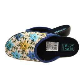 Chinelos femininos com flores Adanex 26743 bege-azul 5