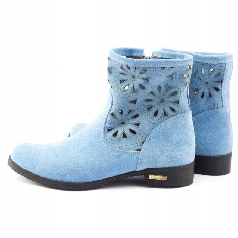 Olivier Botas Alice azuis com bordados confortáveis azul 3 Olivier Botas Alice azuis com bordados confortáveis azul 3