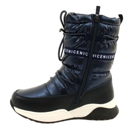 Botas de neve infantil Miss Evento Waterproof 21DZ23-4325 preto azul marinho 2