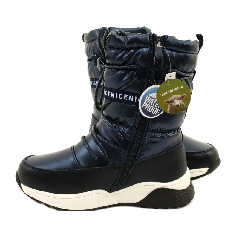 Botas de neve infantil Miss Evento Waterproof 21DZ23-4325 preto azul marinho 5