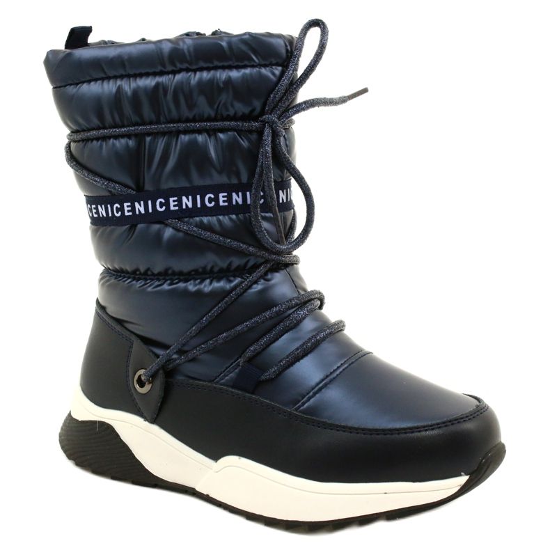 Botas de neve infantil Miss Evento Waterproof 21DZ23-4325 preto azul marinho 1