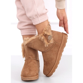 Botas de neve com botão Niki Camel marrom 2