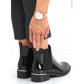 Botas laqueadas femininas Chelsea Petit Black preto 1