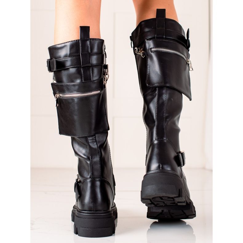 Seastar Botas de trabalhador com bolso preto 1
