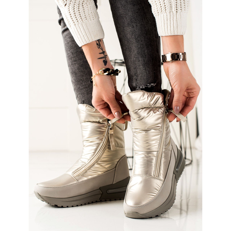 Weide Botas de neve prateadas casuais prata 1