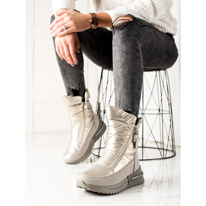 Weide Botas de neve prateadas casuais prata 2 Weide Botas de neve prateadas casuais prata 2