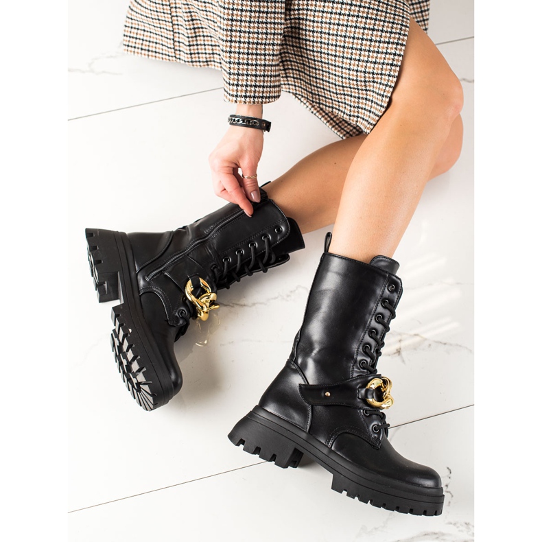 Seastar Botas altas, moda caçadora preto 1