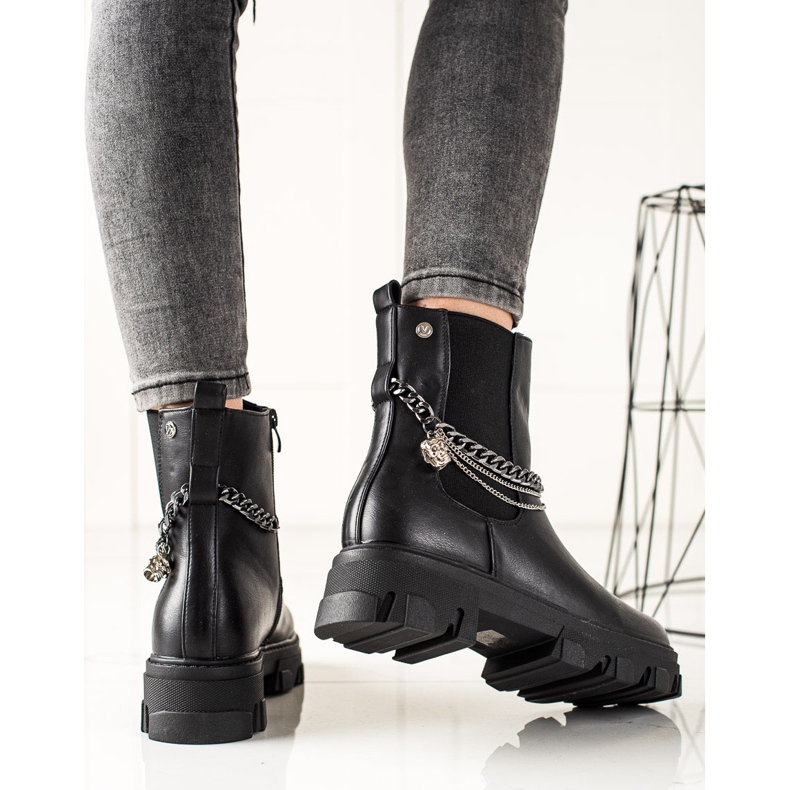Goodin Botas quentes com correntes preto 1