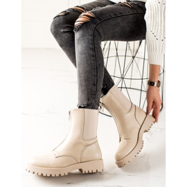 TRENDI Botas quentes com zíper bege 2