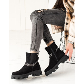 Goodin Botas quentes com correntes preto 2