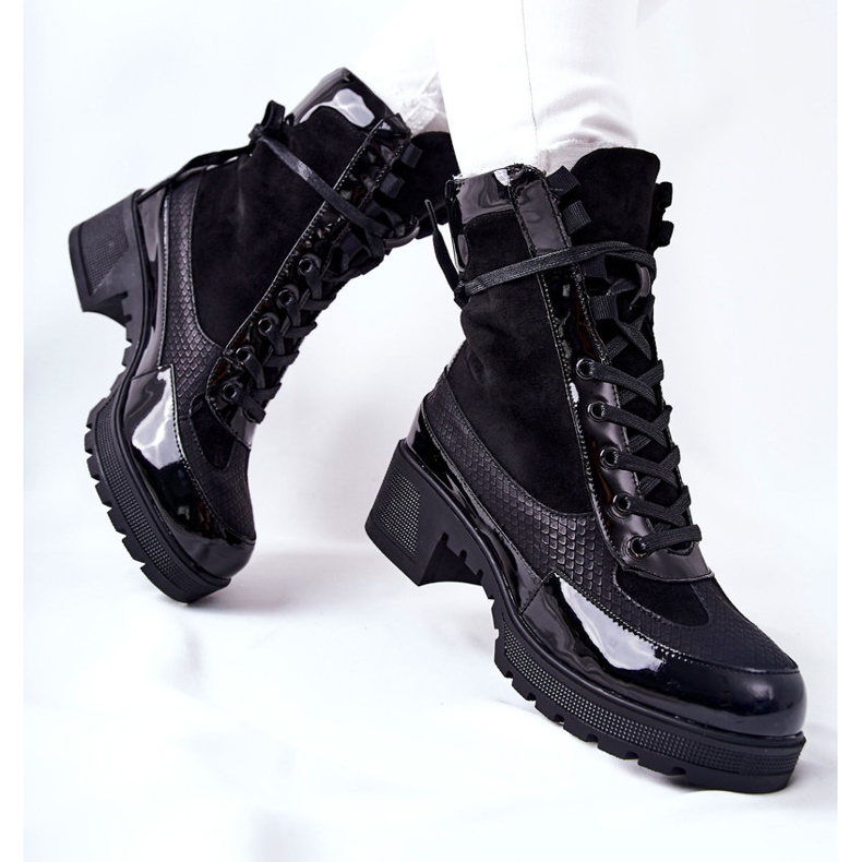 Botas de couro preto Meridiah 2