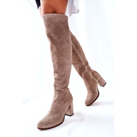 PA2 Botas cappuccino Shernan de camurça bege 1